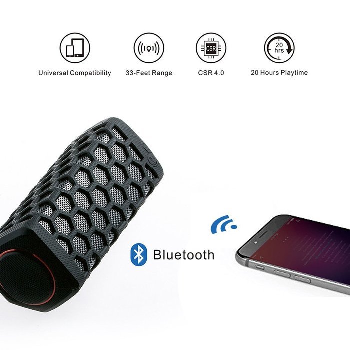 Portable Hi-fi Wireless Bluetooth Speaker Waterproof with Power Bank, Built-in 7000mAh Rechargeable Battery, 20... N26