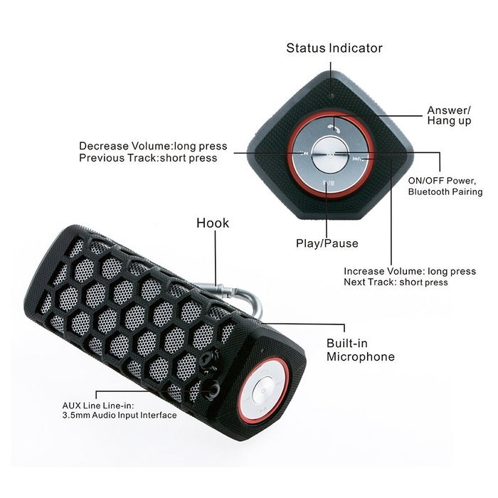 Portable Hi-fi Wireless Bluetooth Speaker Waterproof with Power Bank, Built-in 7000mAh Rechargeable Battery, 20... N27