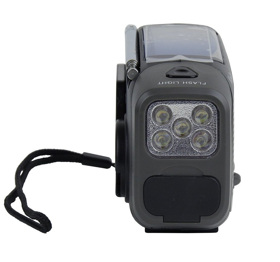 Kaito KA350GN Voyager Trek Solar/Crank AM/FM/SW NOAA Weather Radio with 5-LED Flashlight, Green
