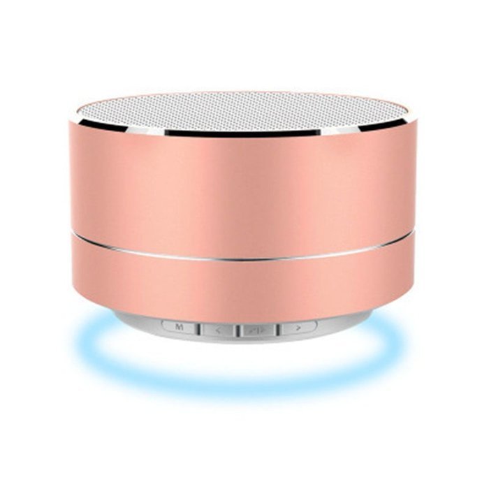 KAIQISJ A10 Rose Gold Portable Wireless Transmission Minimalist Style LED Reflective Light Bluetooth Speaker N4