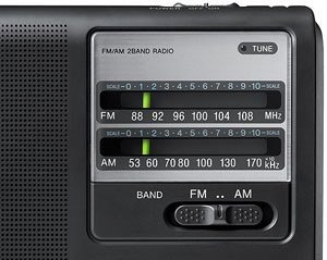 Sony Portable Handy AM/FM Radio with Built-in 3 5/8" Clear Sound Speaker, Earphone Jack, LED Tuning Indicator,...