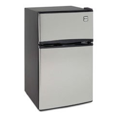 * Counter-Height 3.1 Cu. Ft. Two-Door Refrigerator/Freezer, Black/Stainless Steel *