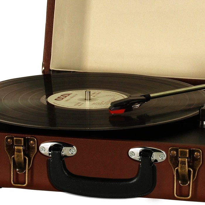 Timestorm XR-636DP Belt-Drive 3-Speed Portable Stereo Bluetooth Turntable N7