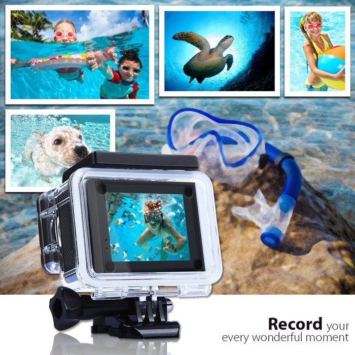 TEC.BEAN EX5000 2.0inch 14MP WIFI Waterproof Action Camera Kit with Accessories (17 Items) - White N4