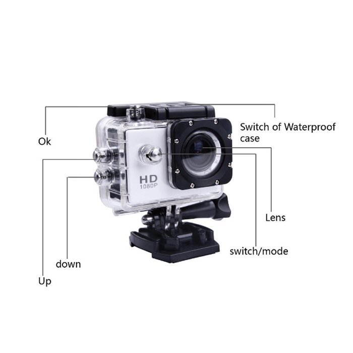 ProPto&reg; Waterproof SJ4000 Helmet Sports DV/1080P Full HD Car Recorder Diving Bicycle Action Camera/Outdoor Waterproof... N3