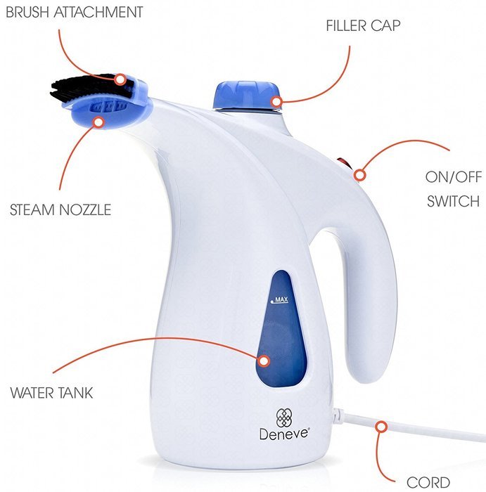 Portable Garment Steamer - Handheld Clothes Fabric Steam Iron for Professional Travel or Home - Quick Heating... N3