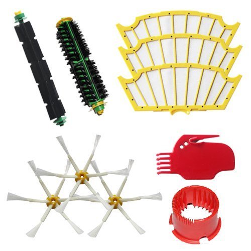 LOVE(TM)Bristle Brush & Flexible Beater Brush & 6-Armed Side Brush & Filter & Clean tools Replenish Kit for Robot...