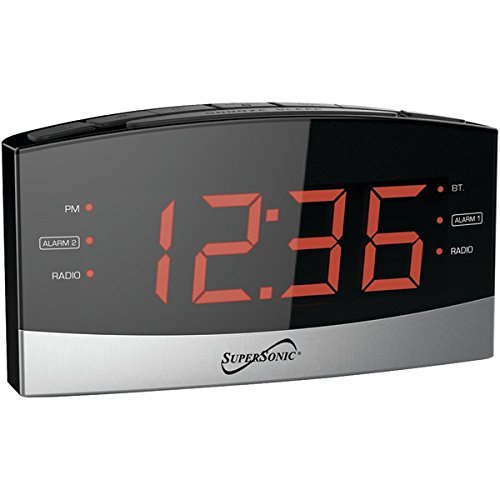 Supersonic SC-381 Bluetooth(R) Dual Alarm Clock Radio