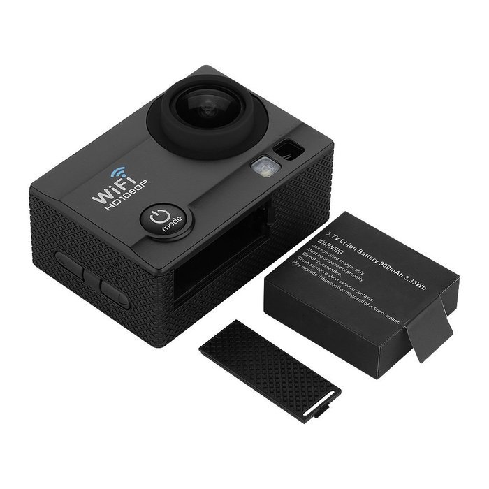 Excelvan Q5 12MP Mini Wifi Action Sports Camera with 2-Inch HD LCD 170 Degree Wide-Angle Lens and Battery (Black) N4