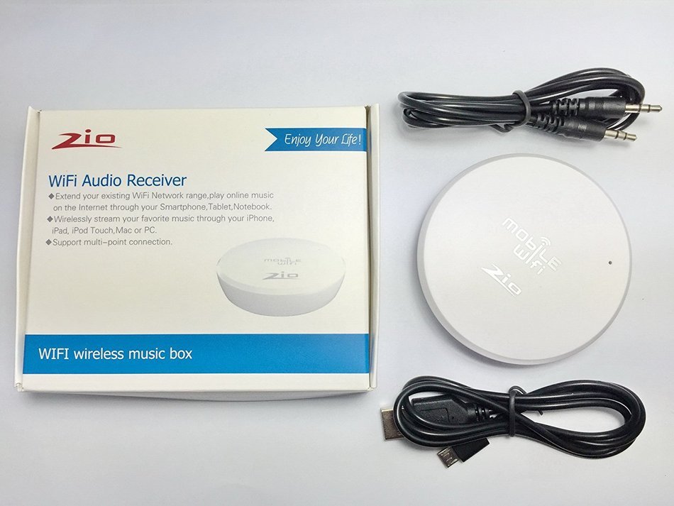 Zio WiFi Music Receiver [QUALCOMM Chip] Wireless Music Adapter Integrated multi-point technology(up to connect... N4