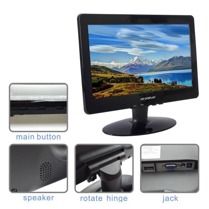 Eleduino 13.3" 1080p Portable Monitor with HDMI, VGA,Speaker Inputs N2