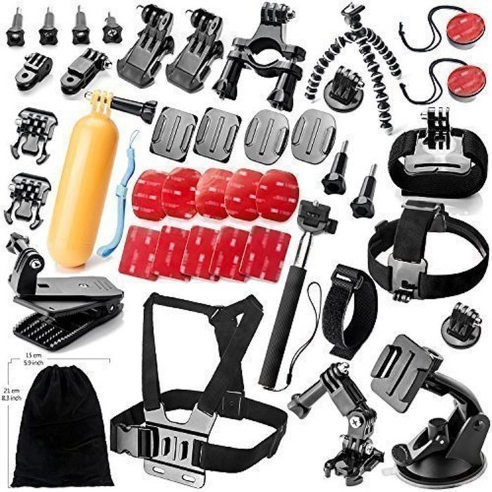 YFY 40-In-1 Basic Outdoor Sports Accessories Kit for GoPro Hero Cameras,SJ Cam, Xiaomi Yi,Sport Acion Camera N2
