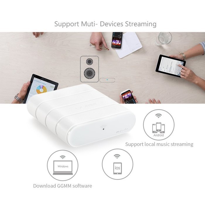 [QUALCOMM CHIP] GGMM M-Freebox Wi-Fi Wireless Hi-Fi Audio Music Receiver/Adapter for Home & Car Speakers. Compatible... N7