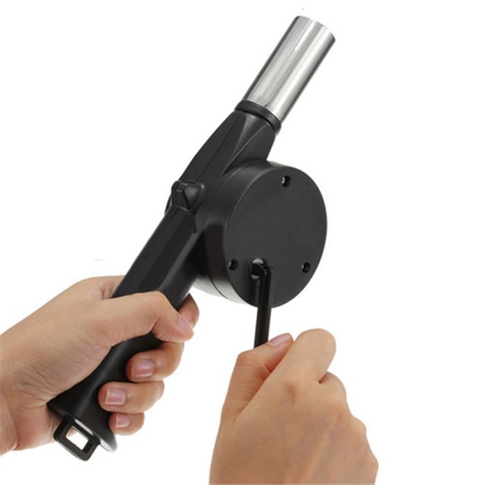 AOHAO Outdoor Camping BBQ Fan Air Blower For Barbecue Picnic Fire Bellows w Hand Crank Blower Manual Blower Soplador...