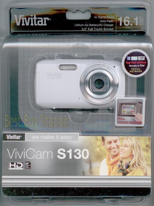 Vivitar 16 MP Digital Compact System Camera with 1.8-Inch LCD - White (VS130-WHT) N2