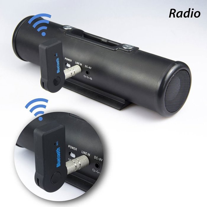 DealStock Wireless Bluetooth 3.5mm AUX Audio Music Home Car Receiver Adapter Mic
