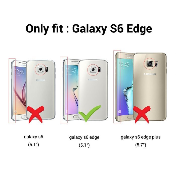 S6 Edge Case,Samsung Galaxy S6 Edge Case - Wallet Embossed Totem Flower Premuim PU Leather Snug Fit Soft TPU Inner... N15