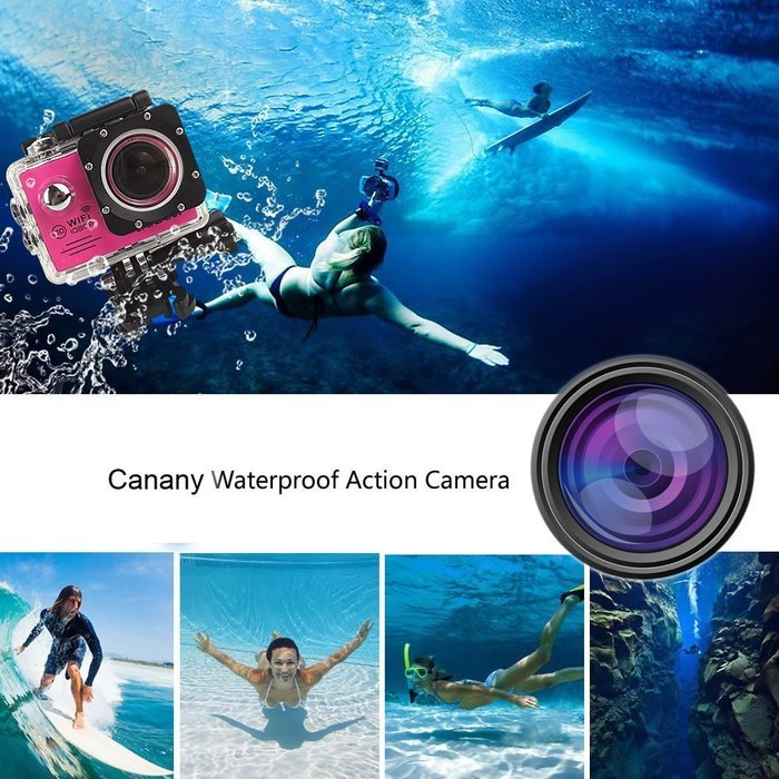 Sport Camera, Canany Wifi Action Camera 1080P HD 12MP 2.0Inch Bundle With 2 Batteries and FREE Accessories Kits... N38