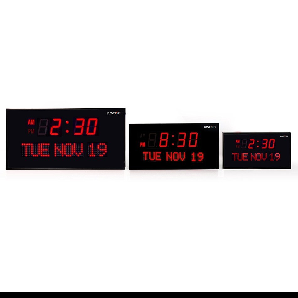 Ivation JID0222GRN Big Oversized Digital GreenLED Calendar Clock with Day and Date (Green) N2