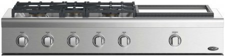 DCS CPV2485GDN 48" Gas Sealed Burner Style Cooktop with 5 Burners, Griddle, Sealed Dual Flow Burners in Stainless...