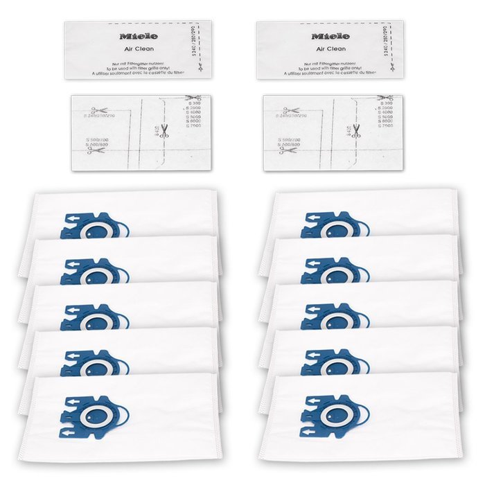 I-clean 10pcs GN Vacuum Bags Replace for Miele AirClean 3D Efficiency Dust Bag, with 4 Filters