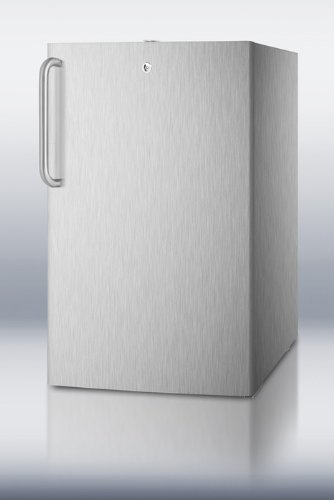 Summit FS408BL7CSS: Commercially listed 20" wide built-in undercounter all-freezer, -20(degree) C capable with...