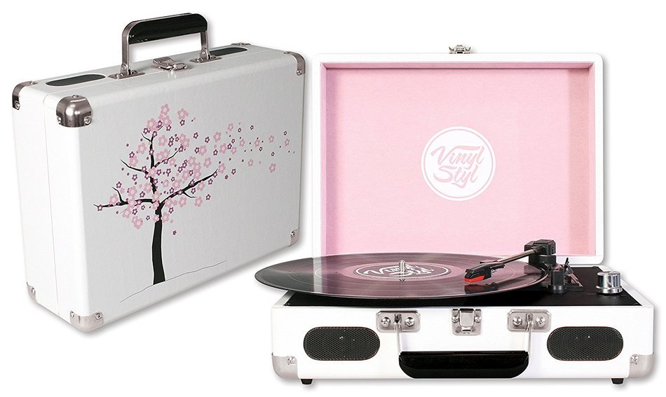 Vinyl Styl Groove Portable 3 Speed Turntable (Cherry Blossom)
