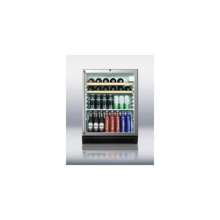 Summit SCR600BLBISHWOADA 24" Stainless Steel Undercounter Built-In Beverage Center - Right Hinge