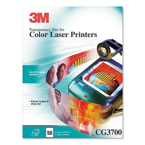 3M Color Laser Printer Transparency Film, Clear, Letter, 50/Box N2