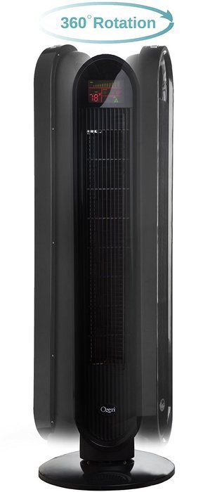 Ozeri 360 Oscillation Tower Fan, with Micro-Blade Noise Reduction Technology N4