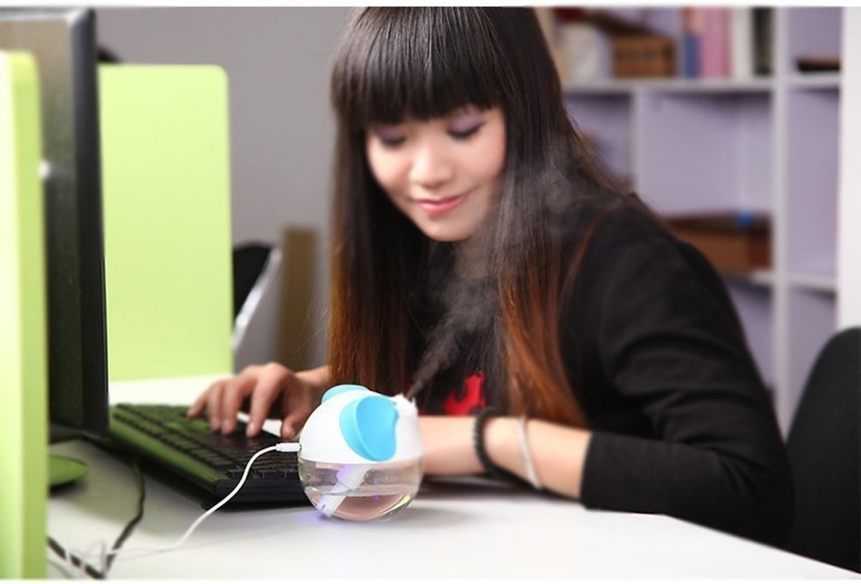 Cute Cartoon Elephant Electric USB Ultrasonic Quiet Humidifier Auto Touch off, LED Light Anion Oxygen Aromatherapy... N15