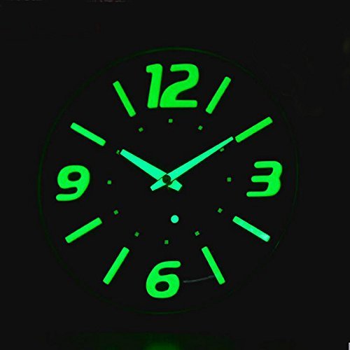 Glow in Dark 12 inch Modern Wall Clock Brief Style Silent Non Ticking Living Room Wall Watch N2