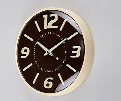 Glow in Dark 12 inch Modern Wall Clock Brief Style Silent Non Ticking Living Room Wall Watch N3