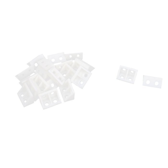 90 Degree Plastic Furniture Cabinet Corner Connectors White 20 Pcs