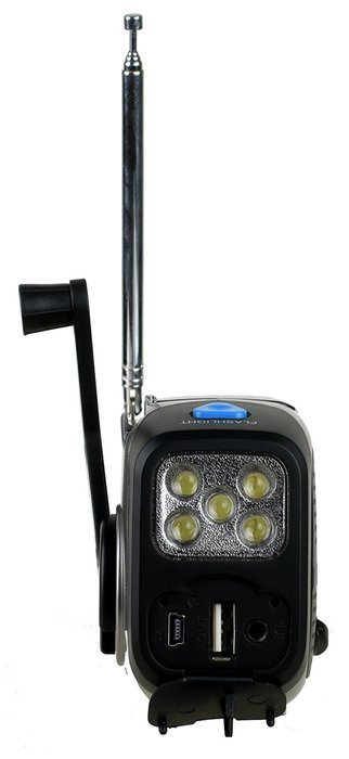 Kaito KA370 Voyager Solar/Crank AM/FM/SW NOAA Weather Radio with 5-LED flashlight, Black N4