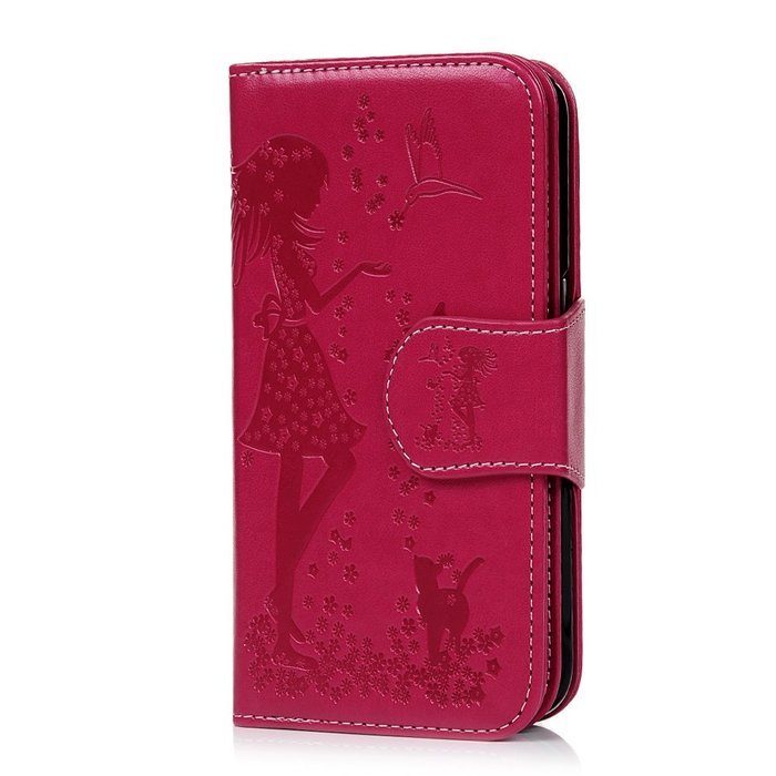 Badalink Galaxy S7 Edge Wallet Case 9 Card Slots Plastic Mirror Hand Strap Stand Feature Embossed PU Leather Flip... N2