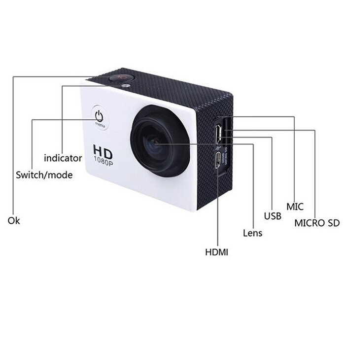 ProPto&reg; Waterproof SJ4000 Helmet Sports DV/1080P Full HD Car Recorder Diving Bicycle Action Camera/Outdoor Waterproof... N4