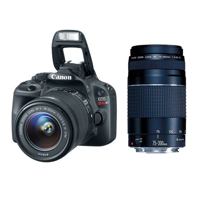 Canon EOS Rebel SL1 18.0 MP CMOS Digital SLR with 18-55mm EF-S IS STM Lens + Canon EF 75-300mm f/4-5.6 III Telephoto...