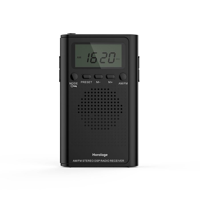 Horologe Pocket Handy AM/FM Radio with Clear Sound Speaker, LCD Screen, Alarm, Digital Clock, 3.5mm Earphone Jack... N2