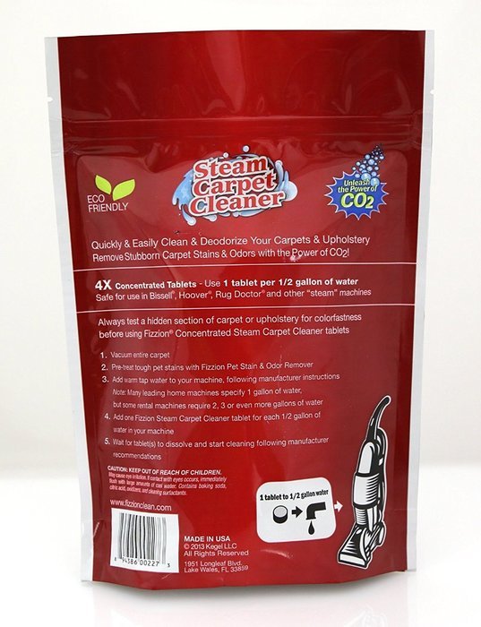 Fizzion Clean Steam Cleaner (20 Tablets) - Steam Cleaner Tablets Carpet Stain Remover, Odor Neutralizer & Upholstery...