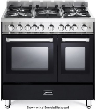 36" - Gas Double Oven Range - 2 Convection Ovens, Stainless Steel Finish: Matte Black