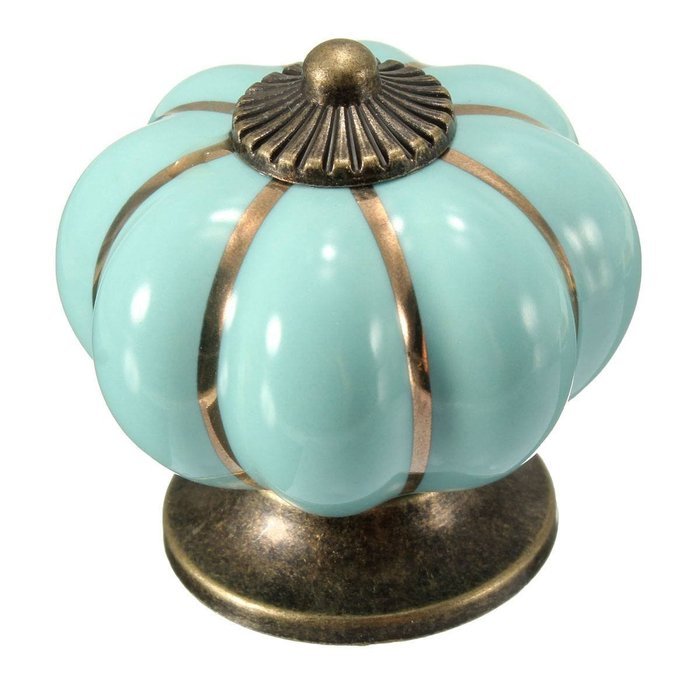 KINGSO 10pcs Pumpkin Ceramic Door Knobs Drawer Pull Handle Cabinet Cupboard Wardrobe
