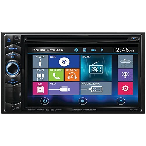 POWER ACOUSTIK PD-624HB 6.2" Double-DIN In-Dash LCD Touchscreen DVD Receiver with Bluetooth...