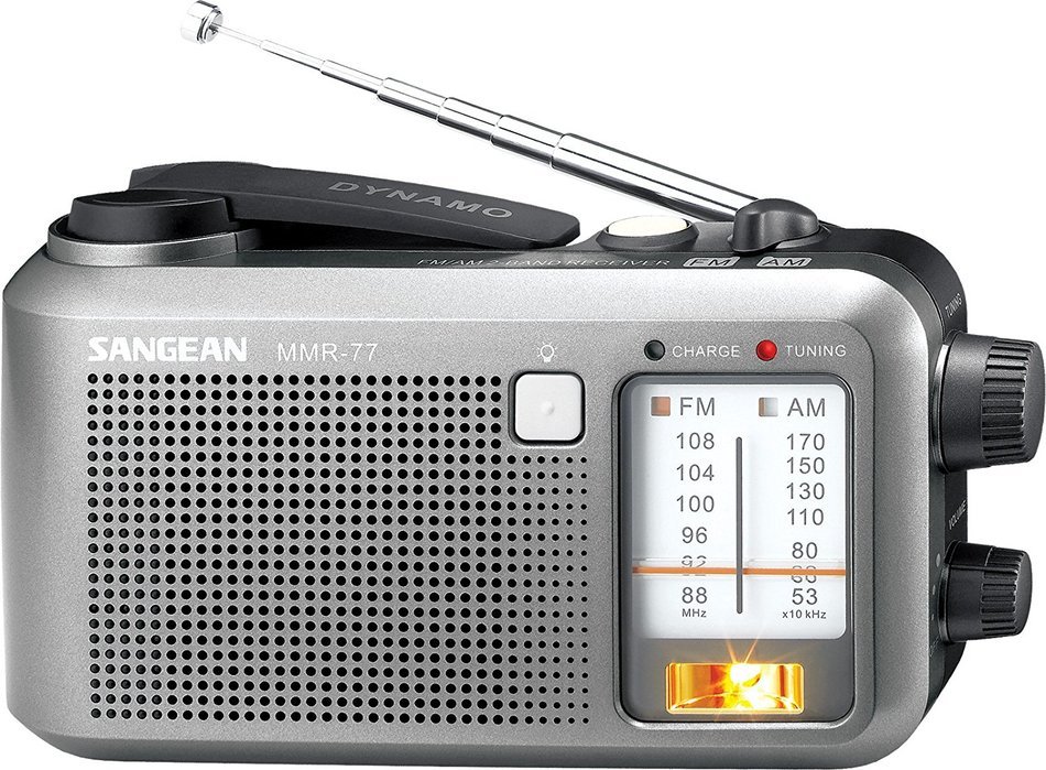 Sangean Compact Emergency Water-resistant Hand Crank AM/FM Radio with Built-in Speaker N2