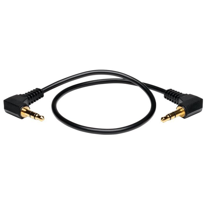 TRIPP LITE P312-001-2RA 1-Feet 3.5mm Mini Stereo Audio Cable with Two Right Angle Plugs