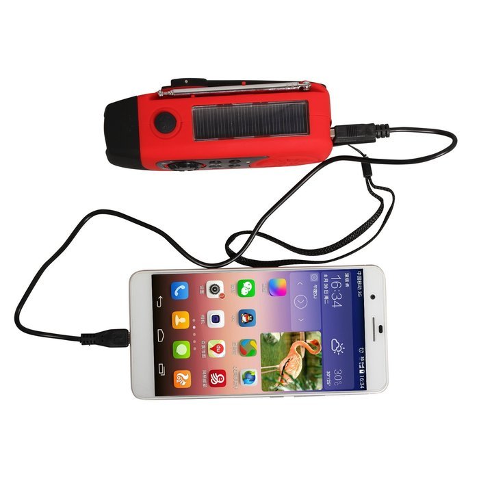 eJiasu Multifunction Dynamo Solar Hand Crank Self Powered FM Radio, [2000mAh] Emergency Power Bank & LED Flashlight... N3