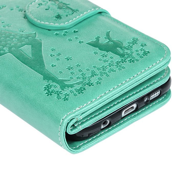 Badalink Galaxy S7 Edge Wallet Case 9 Card Slots Plastic Mirror Hand Strap Stand Feature Embossed PU Leather Flip... N19