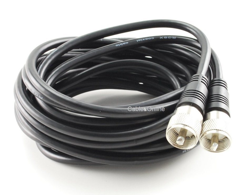 Cablesonline 20ft Rg8x Coax Uhf Pl259 Malemale 50 Ohm Antenna Cable R U020 Free Image 5317