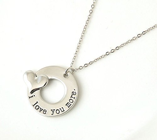 Celebrity Romantic Jewelry"I Love You More"Family Necklace Charm Pendant Wedding N3