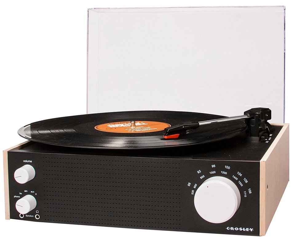 Crosley CR6023A-NA Switch Turntable with AM/FM Radio and Bluetooth Input, Natural N4